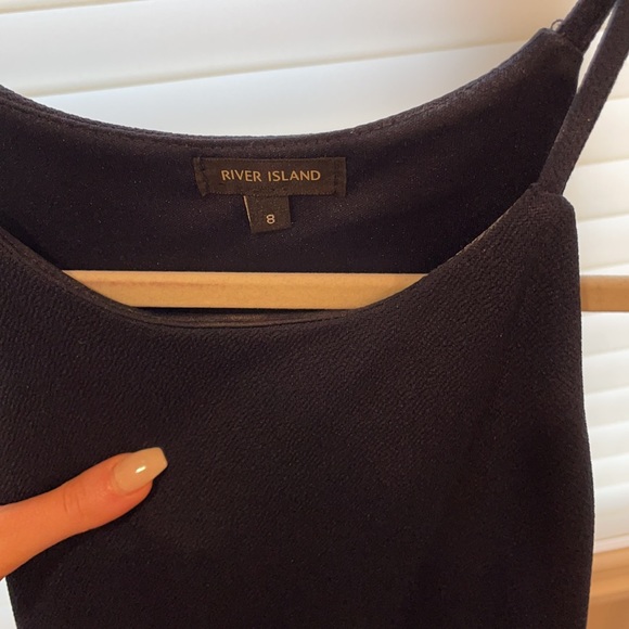 Navy mini asymmetrical high neck dress - Picture 4 of 5